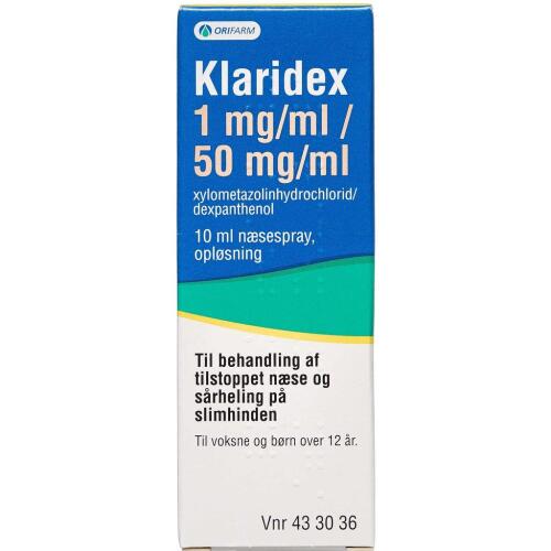 Køb Klaridex Næsespray 1+50 mg/ml 10 ml online hos apotekeren.dk