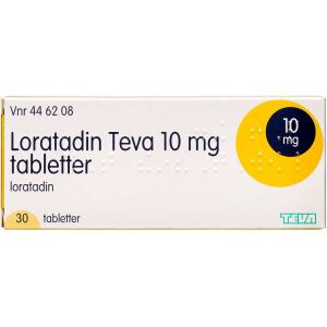 Køb LORATADIN TABL 10 MG (TEVA) online hos apotekeren.dk