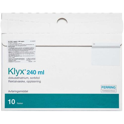 Køb KLYX REKTALVÆSKE 1+250 MG/ML online hos apotekeren.dk
