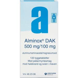 Køb ALMINOX TYG.TABL 500+100MG(DAK online hos apotekeren.dk