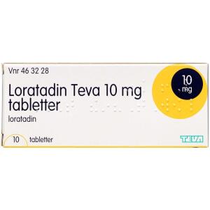 Køb LORATADIN TABL 10 MG (TEVA) online hos apotekeren.dk