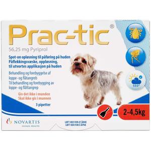 Køb Prac-tic spot-on 2-4,5 kg, 56,25 mg 3 stk. online hos apotekeren.dk