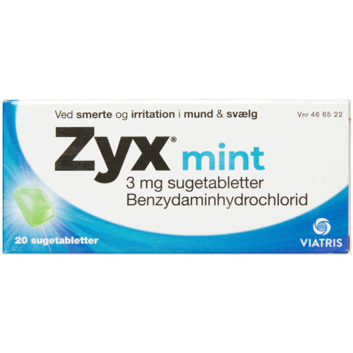 Køb ZYX Mint Sugetablet 3 mg 20 stk.  online hos apotekeren.dk