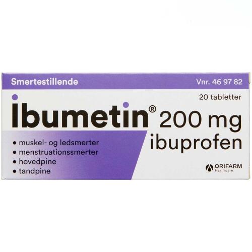 Køb IBUMETIN TABL 200 MG online hos apotekeren.dk