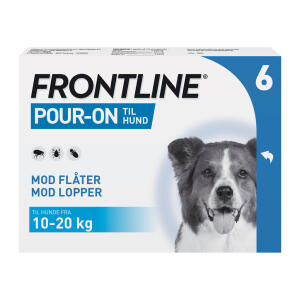 Køb Frontline Pour On Vet hund M (10-20 kg) 6 x 1,34 mg online hos apotekeren.dk