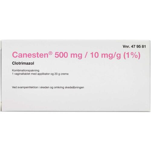 Køb Canesten Vaginaltabletter+Creme 1 stk. + 20 g online hos apotekeren.dk
