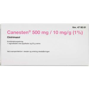 Køb Canesten Vaginaltabletter+Creme 1 stk. + 20 g online hos apotekeren.dk