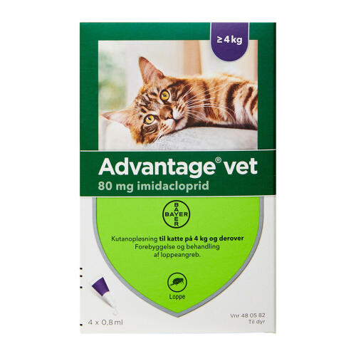 Køb Advantage Vet T/Kat 4 kg+ online hos apotekeren.dk