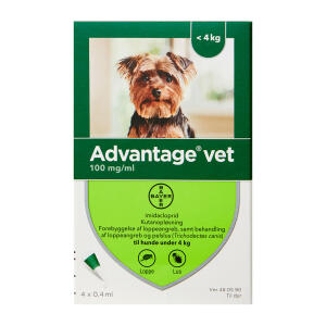 Køb Advantage Vet T/Hund 0-4 kg online hos apotekeren.dk