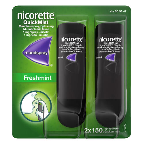 Køb Nicorette® QuickMist Freshmint mundspray  2x150 doser online hos apotekeren.dk