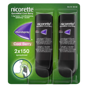 Køb Nicorette® QuickMist Coolberry mundspray 2x150 doser online hos apotekeren.dk