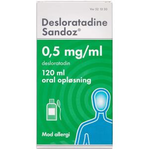 Køb DESLORATADINE OR.OPL 0,5 MG/ML online hos apotekeren.dk