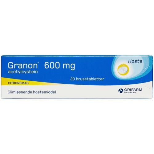 Køb GRANON BRUSETABL 600 MG online hos apotekeren.dk