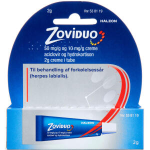 Køb Zoviduo Crème 50+10 mg/g, 2 g, tube online hos apotekeren.dk