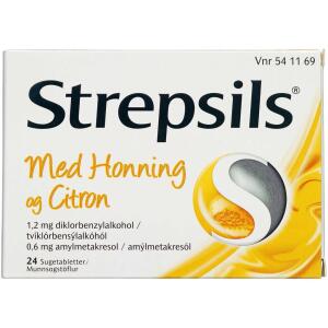 Køb Strepsils Honning og Citron Sugetablet, 24 stk.  online hos apotekeren.dk