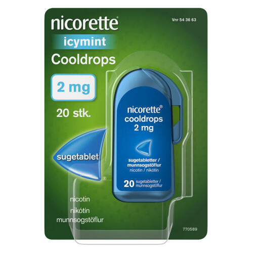 Køb Nicorette® sugetabletter Icymint 2 mg 20 stk. online hos apotekeren.dk