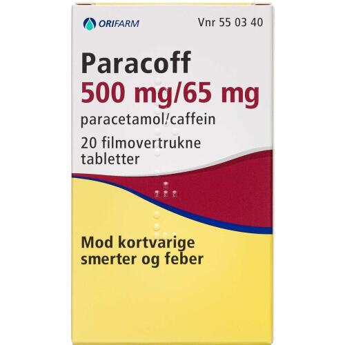 Køb PARACOFF TABL 500+65 MG (ORIF online hos apotekeren.dk