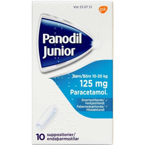 Køb Panodil Junior suppositorier, 125 mg, 10 stk online hos apotekeren.dk