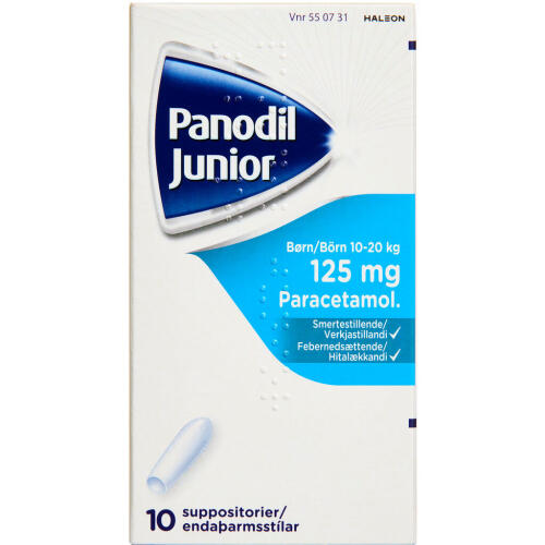 Køb PANODIL JUNIOR SUPP 125 MG online hos apotekeren.dk