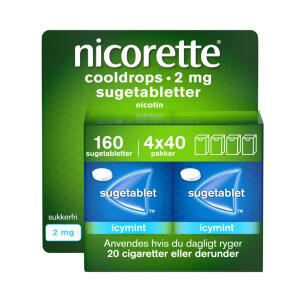 Køb Nicorette Cooldrops Sugetabletter 2mg 160 stk. online hos apotekeren.dk