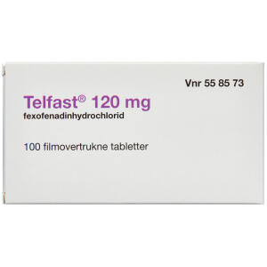 Køb Telfast Tablet, 120 mg, 100 stk.  online hos apotekeren.dk