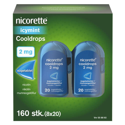 Køb Nicorette® sugetabletter Icymint 2 mg 160 stk.  online hos apotekeren.dk