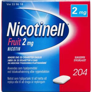 Køb NICOTINELL FRUIT TYGGEG 2MG online hos apotekeren.dk