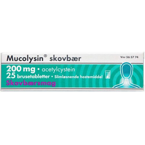 Køb MUCOLYSIN SKOVBÆR BRUSE 200 MG online hos apotekeren.dk