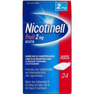 Køb Nicotinell Fruit tyggegummi 2 mg, 24 stk online hos apotekeren.dk