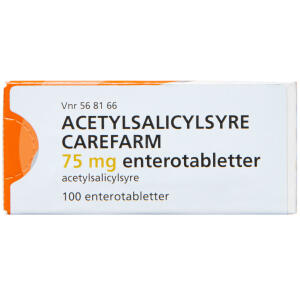 Køb ACETYLSALICYLSYRE EN.TB.75 MG online hos apotekeren.dk