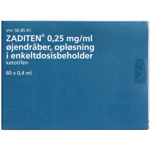 Køb ZADITEN ØJENDR OPL 0,25 MG/ML online hos apotekeren.dk
