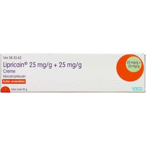 Køb LIPRICAIN CREME 25+25 MG/G online hos apotekeren.dk