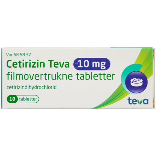 Køb CETIRIZIN TABL 10 MG (TEVA) online hos apotekeren.dk