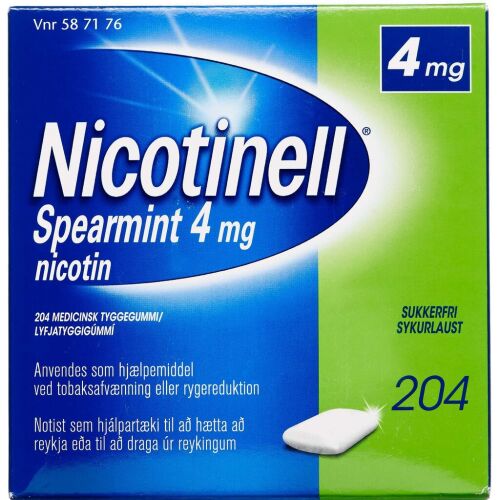 Køb NICOTINELL SPEARMINT TYG 4 MG online hos apotekeren.dk