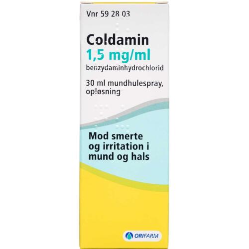 Køb COLDAMIN MUNDSPRAY 1,5 MG/ML online hos apotekeren.dk