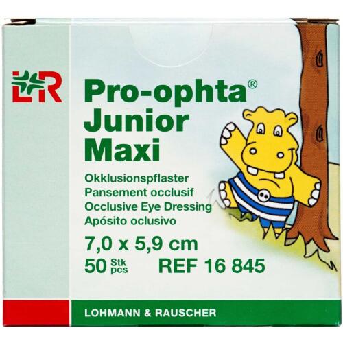 Køb Pro-ophta Junior Maxi skeleplaster til børn – 7,0 x 5,9 cm 50 stk. online hos apotekeren.dk