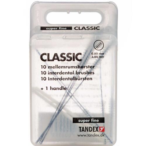 Køb Tandex Classic mellemrumsbørste sort 10 stk. + 1 håndtag online hos apotekeren.dk