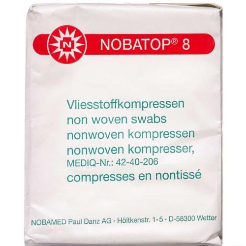Køb NOBATOP 8 Kompres usteril 10 x 10 cm 100 stk. online hos apotekeren.dk