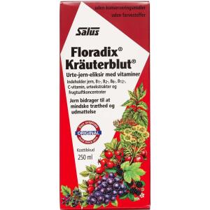Køb Floradix Kräuterblut Jern eliksir 250 ml online hos apotekeren.dk