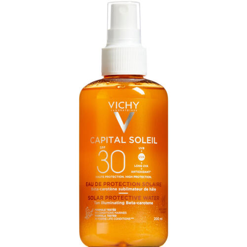 Køb Vichy Ideal Soleil Sublime Tan Protective Water Spray SPF30 200 ml online hos apotekeren.dk